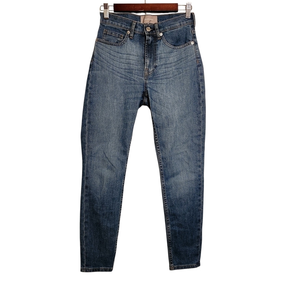 Everlane | Women's Classic Medium Blue High Rise Skinny Ankle Jeans (Size 25)